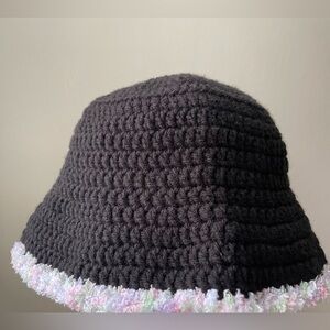 Handmade Black Crochet Bucket Hat